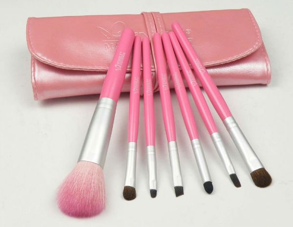 Kit 7 Pincéis Emily Rosa - Acompanha Case.'