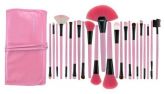 Kit 24 Pincéis Rosa - Acompanha Case Rosa.'