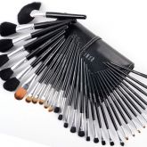 Kit 34 Pincéis Preto com Case Preta.'