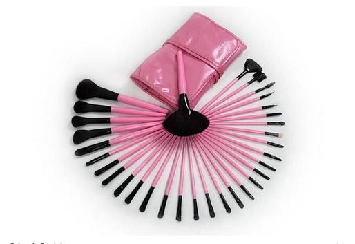 Kit de 32 Pincéis Rosa - Réplica Mac.'
