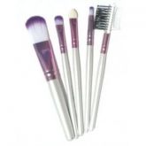 Kit com 5 pincéis - Lilas e branco.'